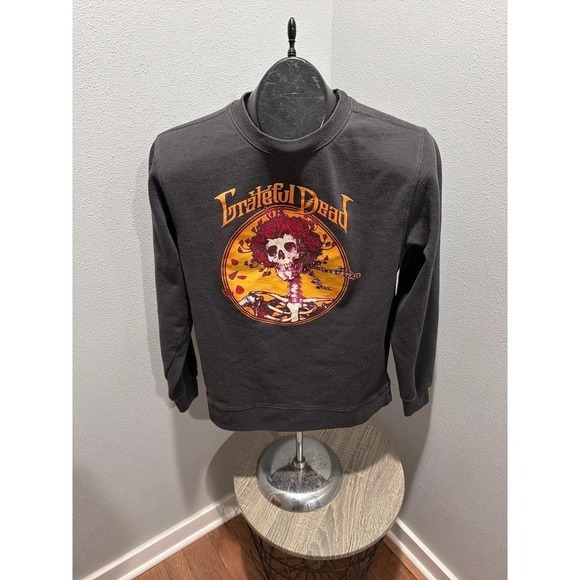 Grateful Dead Sweaters - Grateful Dead Sweatshirt Mens Small  Black Bertha Skull Roses Graphic Pullover